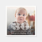 ANY誕生日「This Kid」フォトモダンオーバーレイ スタンダードカクテルナプキン (正面)