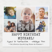 ANY誕生日「This Kid」 5モダン Photo Collage スパークリングワインラベル (シングルラベル)