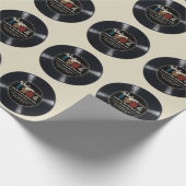 Any パーソナライズされた AgeヴィンテージロックN'転が誕生日 ラッピングペーパー (角)