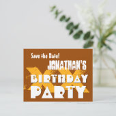 ANY モダン YEAR Birthday Party B05の日付を保存 案内ポストカード (スタンド正面)