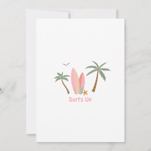 ANY AGEガールピンクピーチビーチパーティー誕生日 招待状 (裏面)