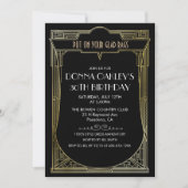 ANY AGEギャツビー素晴らしアールデコ誕生日招待状 招待状 (正面)