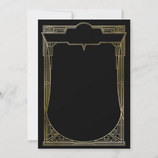 ANY AGEギャツビー素晴らしアールデコ誕生日招待状 招待状 (裏面)