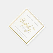ANY AGEシンプル金ゴールドエレガントタイポグラフィ誕生日 スタンダードカクテルナプキン (角)