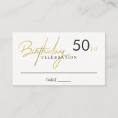 ANY AGEシンプル金ゴールドエレガントタイポグラフィ誕生日 プレイスカード (正面)