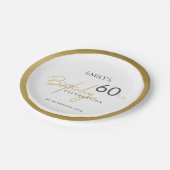 ANY AGEシンプル金ゴールドエレガントタイポグラフィ誕生日 ペーパープレート (アングル)