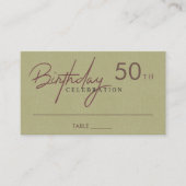 ANY AGEシンプル KRAFT海軍金ゴールドタイポグラフィ誕生日 プレイスカード (正面)