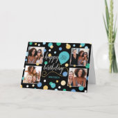 Any Ageハッピーバースデーカスタムフォトティール（緑がかった色） カード (正面)