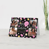 Any Ageハッピーバースデーカスタムフォトピンク21st カード (正面)