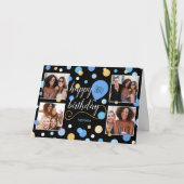 Any Ageハッピーバースデーカスタムフォトブルー カード (正面)