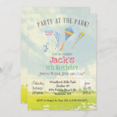 ANY AGEパーティーアットザパークカイト誕生日招待状 招待状 (正面/裏面)
