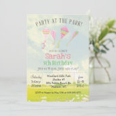 ANY AGEパーティーアットザパークカイト誕生日招待状 招待状 (スタンド正面)
