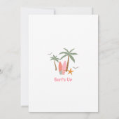 ANY AGEピンクサーフズアップ招待状サーフィン誕生日 招待状 (裏面)