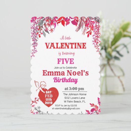 ANY AGEフローラバレンタインデー誕生日招待状 招待状 (スタンド正面)