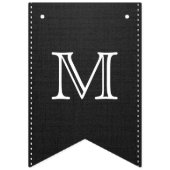 ANY AGEブラック&ホワイトイニシャル&フォト誕生日 バンティングフラッグ (第2の旗)