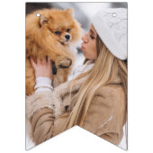 ANY AGEブラック&ホワイトイニシャル&フォト誕生日 バンティングフラッグ (第3の旗)