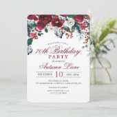ANY AGEブルゴーニュフローラ冬誕生日招待状 招待状 (スタンド正面)