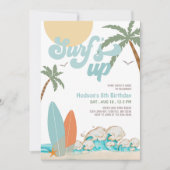 ANY AGEボーイサーフサーフィン誕生日ビーチパーティー 招待状 (正面)