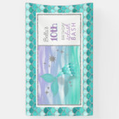 ANY AGEマーメイドスプラッシュbash誕生日パーティバナー 横断幕 (縦)