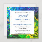 ANY AGE抽象芸術ブルーカスタマイズ可能誕生日 マグネット招待状 (正面)