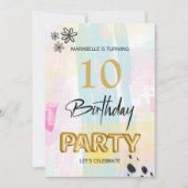 *~* ANY AGE抽象芸術Doodle Pastel Brush 招待状 (正面)