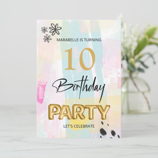 *~* ANY AGE抽象芸術Doodle Pastel Brush 招待状 (スタンド正面)