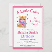 ANY AGE水彩バレンタインデー子猫誕生日 招待状 (正面)