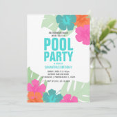 ANY AGE熱帯プールパーティー誕生日ビーチパーティー 招待状 (スタンド正面)