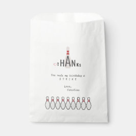 Any Age白いモダンボーリングシンプル誕生日パーティー フェイバーバッグ