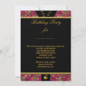 Any Age素晴らしいシークンズピンク金ゴールドブラック誕生日 招待状 (裏面)