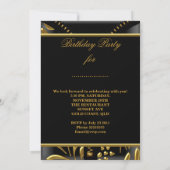 Any Age素晴らしい金ゴールドブラックコルセット誕生日パーティー 招待状 (裏面)