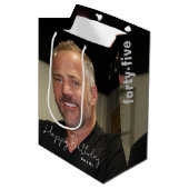 Any Age誕生日トレンディーパーソナライズされた写真 ミディアムペーパーバッグ (正面アングル)