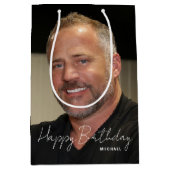 Any Age誕生日トレンディーパーソナライズされた写真 ミディアムペーパーバッグ (正面)