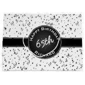 Any Age誕生日-白黒パーティーテーマ ラージペーパーバッグ (正面)