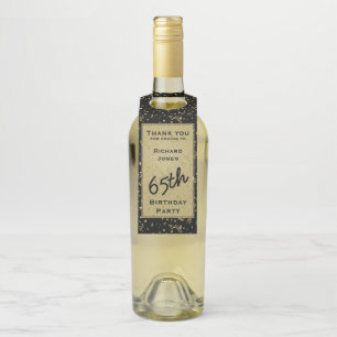 Any Age誕生日-黒/金ゴールド·オーバー·ザ·ヒル ボトルネックタグ