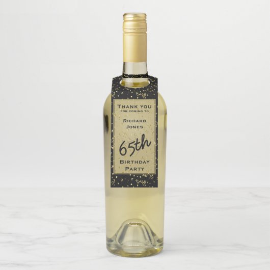 Any Age誕生日-黒/金ゴールド·オーバー·ザ·ヒル ボトルネックタグ (ボトル)