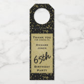 Any Age誕生日-黒/金ゴールド·オーバー·ザ·ヒル ボトルネックタグ (正面)