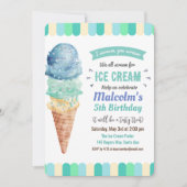 ANY AGE – アイスクリームボーイ誕生日招待状 招待状 (正面)