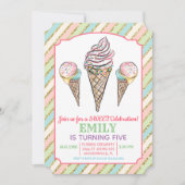 ANY AGE – アイスクリーム誕生日招待状 招待状 (正面)