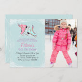 ANY AGE – ウィンターアイススケートで滑る誕生日招待状 招待状 (正面/裏面)