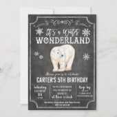 ANY AGE – ウィンターワンダーランド誕生日招待状 招待状 (正面)