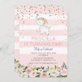 ANY AGE – エレファントガール誕生日招待状 招待状 (正面/裏面)