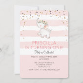 ANY AGE – エレファントガール誕生日招待状 招待状 (正面)