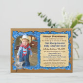 ANY AGE – カウボーイ誕生日フォト招待状 招待状 (スタンド正面)