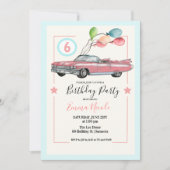 ANY AGE – カーガールバースデーパーティー 招待状 (正面)