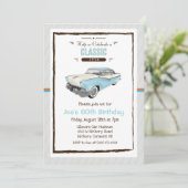 ANY AGE – カークラシックヴィンテージ誕生日招待状 招待状 (スタンド正面)