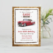ANY AGE – カークラシックヴィンテージ誕生日招待状 招待状 (スタンド正面)
