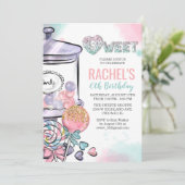 ANY AGE – キャンディテーマ誕生日招待状 招待状 (スタンド正面)