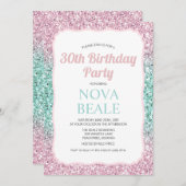 ANY AGE -グリッターグラデーション誕生日招待状 招待状 (正面/裏面)