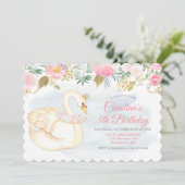 ANY AGE – スワンフローラ誕生日招待状 招待状 (スタンド正面)